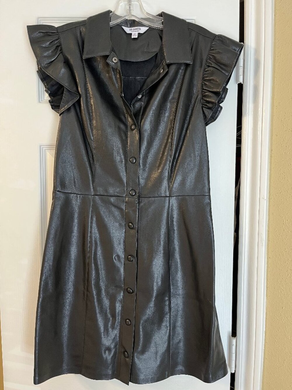 BB Dakota black leather dress, M